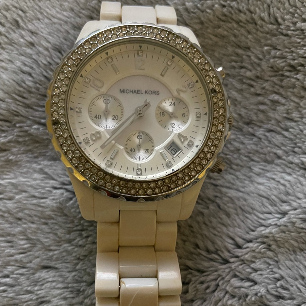 Michael Kors white chronograph watch